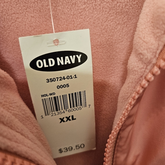 NWT - Down & Waterfowl Filled Old Navy Pink Vest - Size XXL - Microfleece - Picture 9 of 9